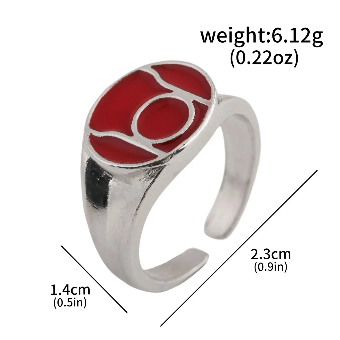 Bague Avengers - Ovale Rouge Argentée