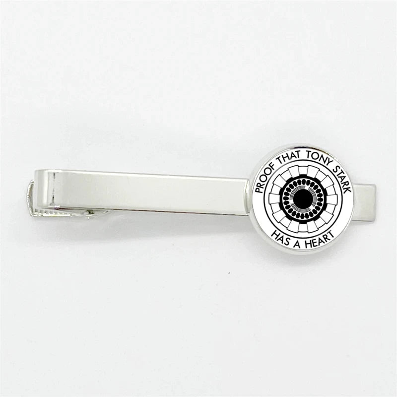 Pince à Cravate Tony Stark - Réacteur ARC Noir et Blanc