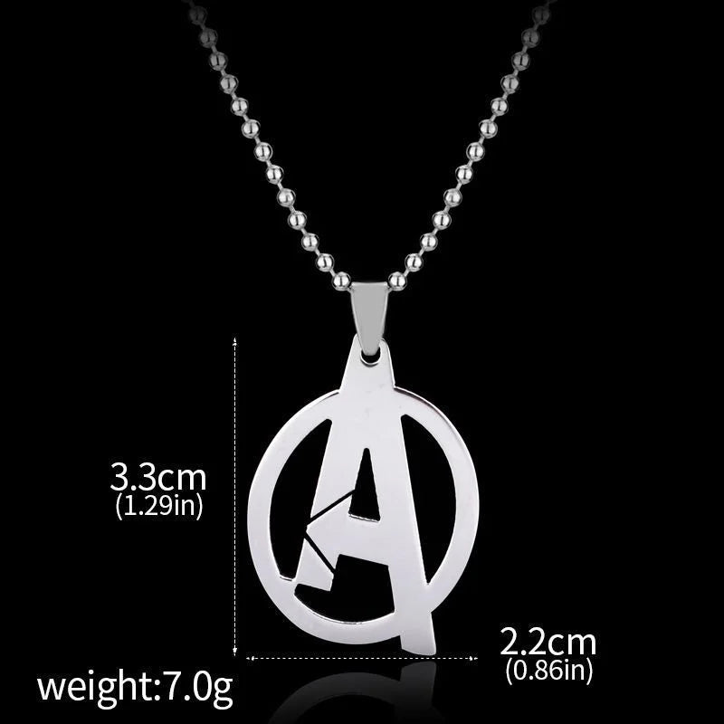 Collier Avengers Logo A - Pendentif Argenté