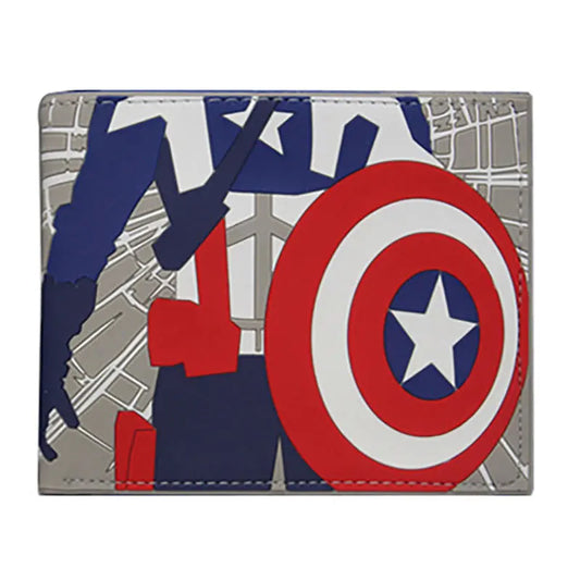 Porte-Monnaie Avengers Captain America - Comic Bleu