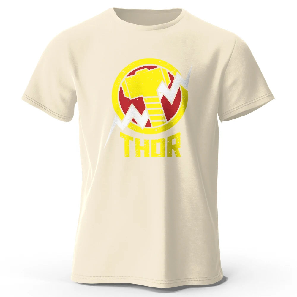T-Shirt Thor - Logo Marteau Éclair Vintage Noir