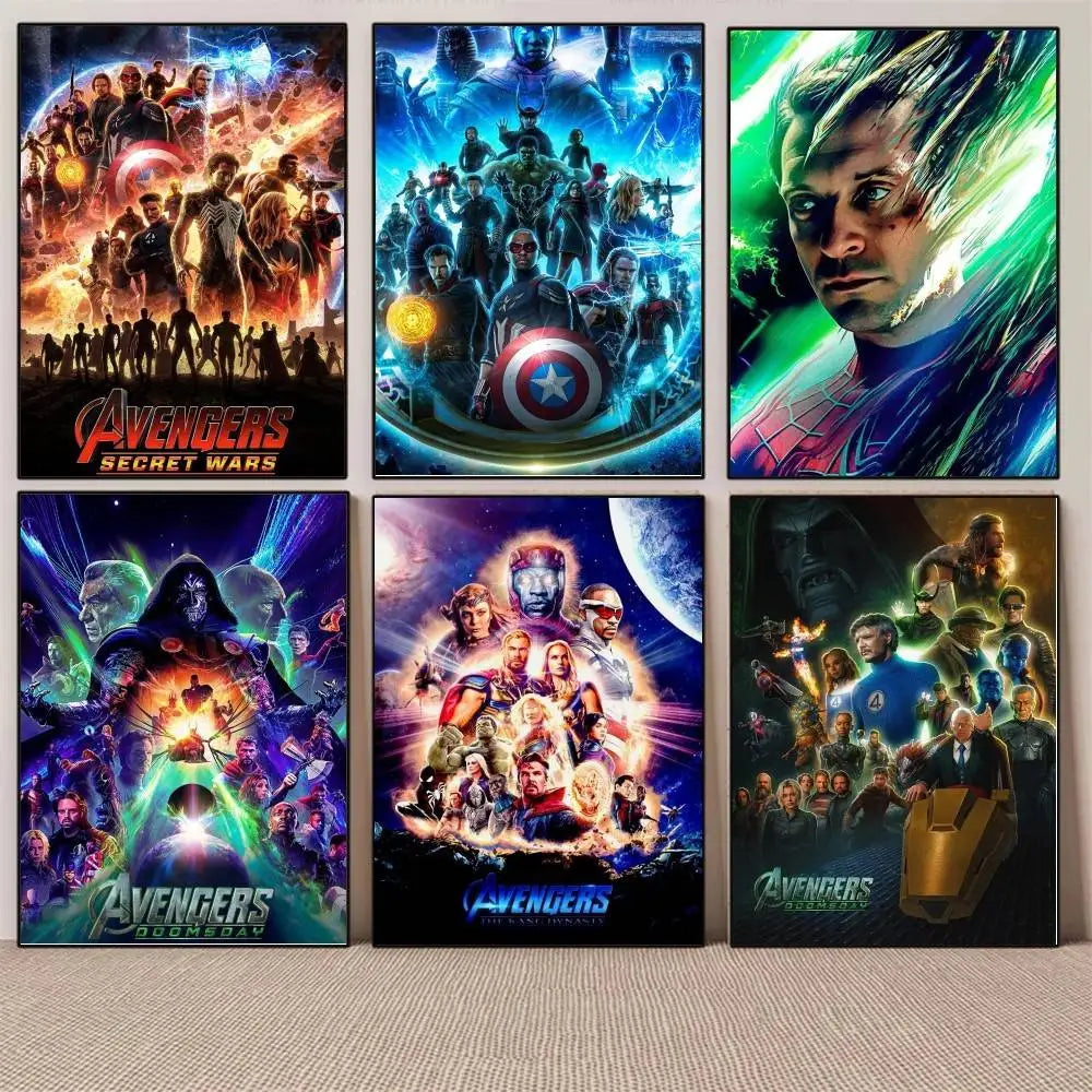 Affiche Avengers Secret Wars - Design Explosion Cosmique Équipe