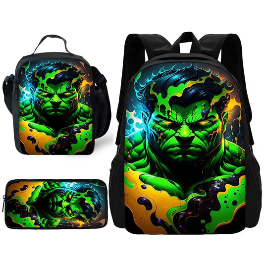 Conjunto de mochila de Hulk - Efecto de pintura líquida cósmica