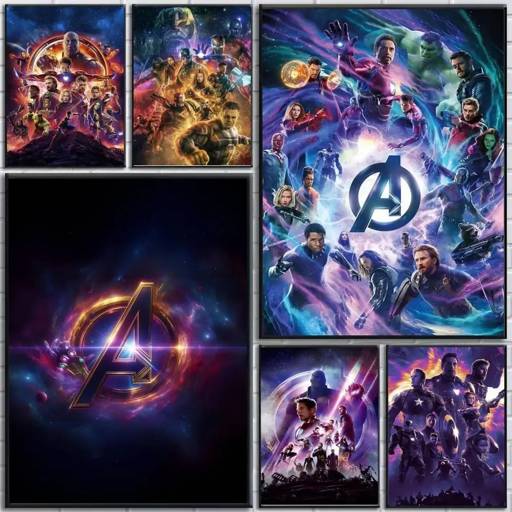 Affiche Avengers Infinity War - Design Silhouette Violette