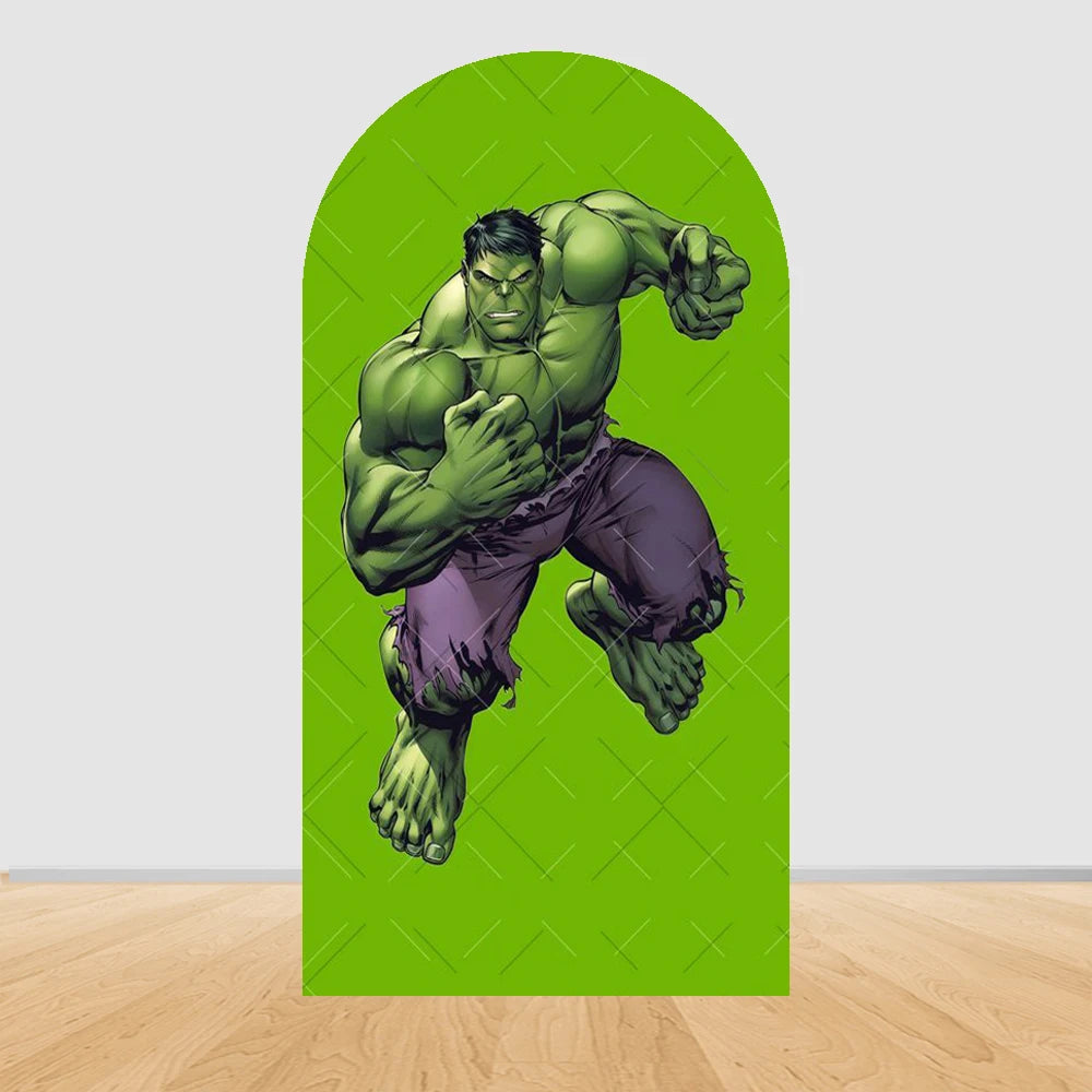 Fond de Fête Arche Avengers Hulk - Saut Fond Vert Uni