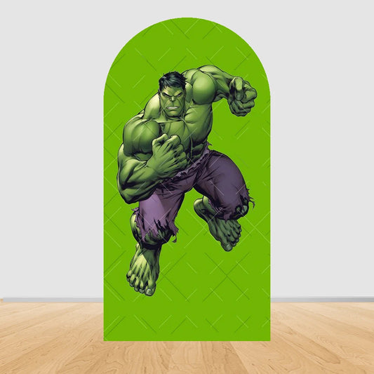 Fondo de Fiesta Arco Vengadores Hulk - Salto Fondo Verde Liso