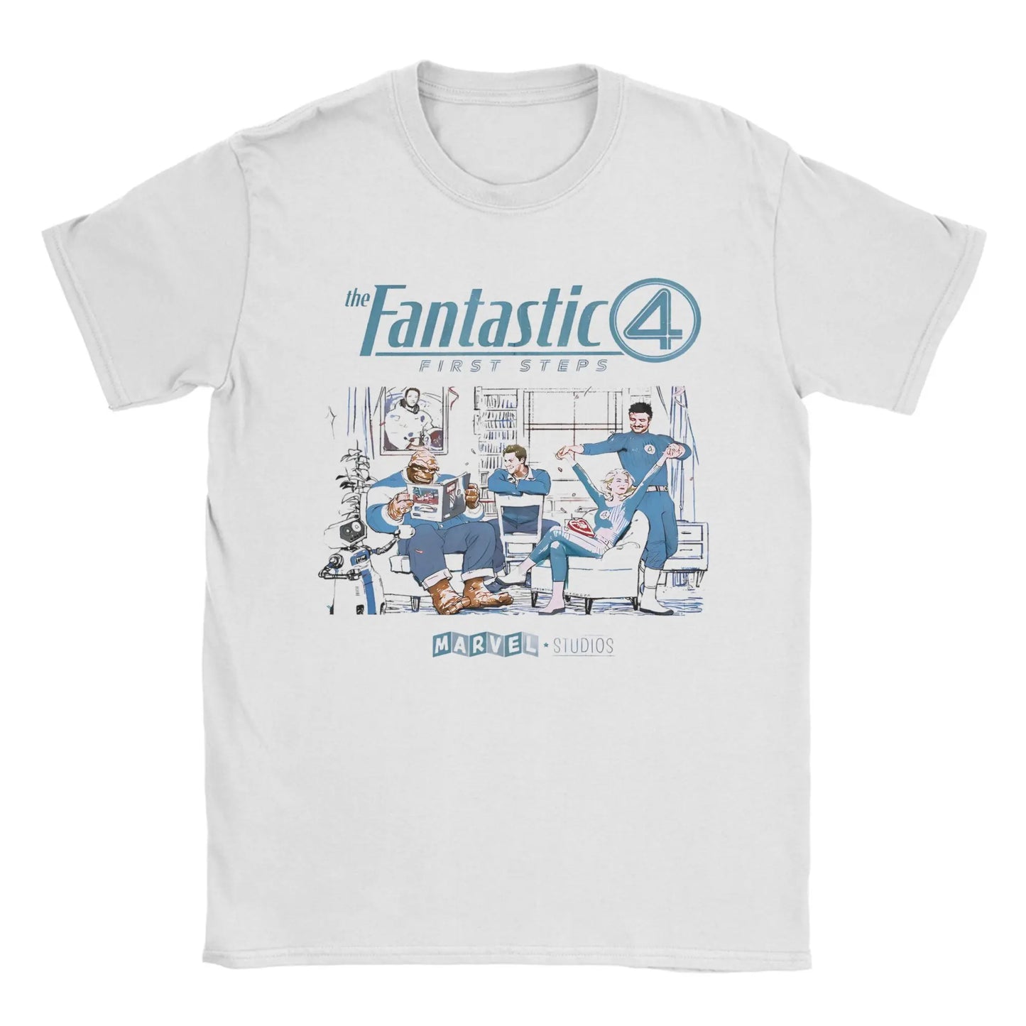T-Shirt The Fantastic 4 First Steps - Poster Rétro Bleu Unisexe
