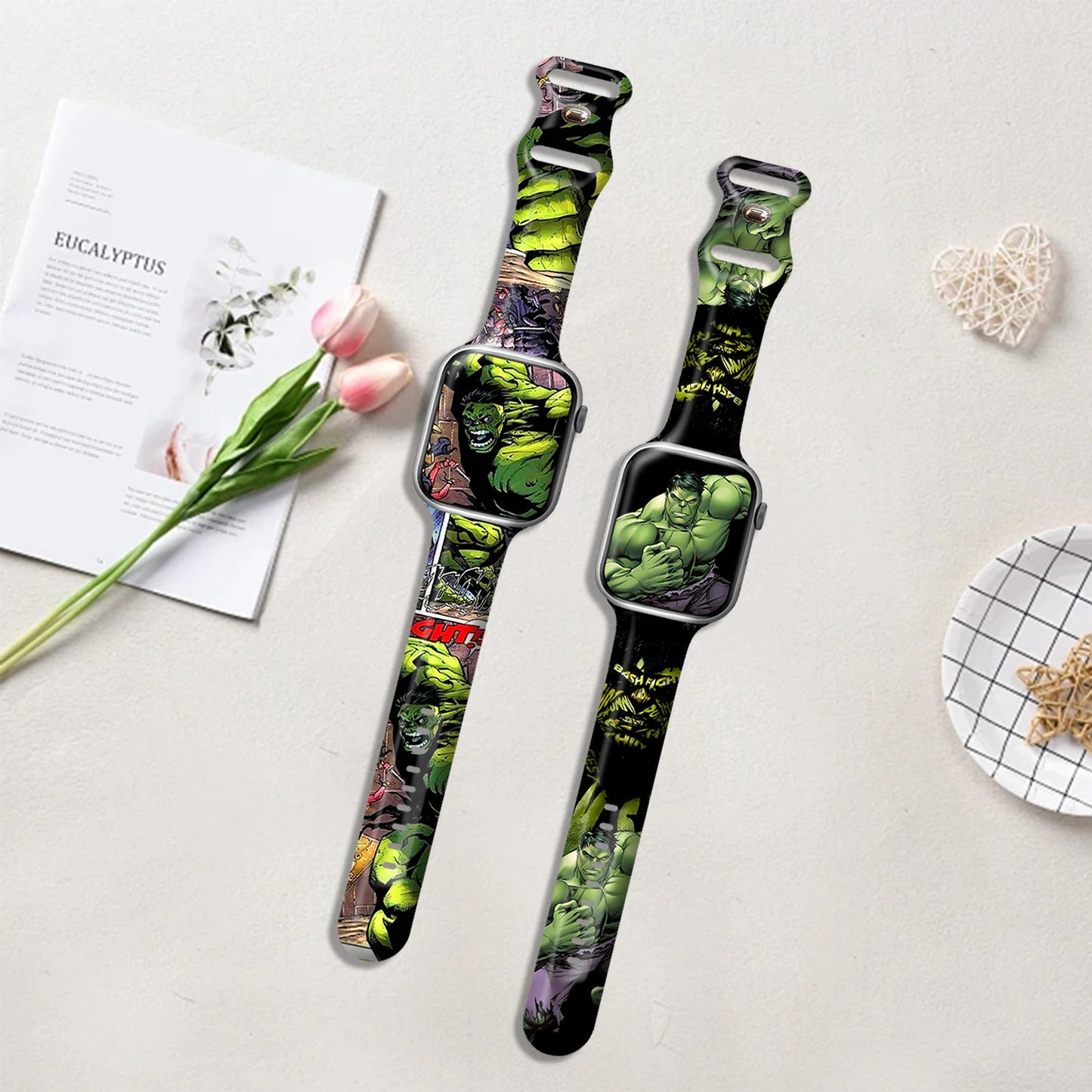 Bracelet Apple Watch Hulk - Visage Hurlant Vert Clair