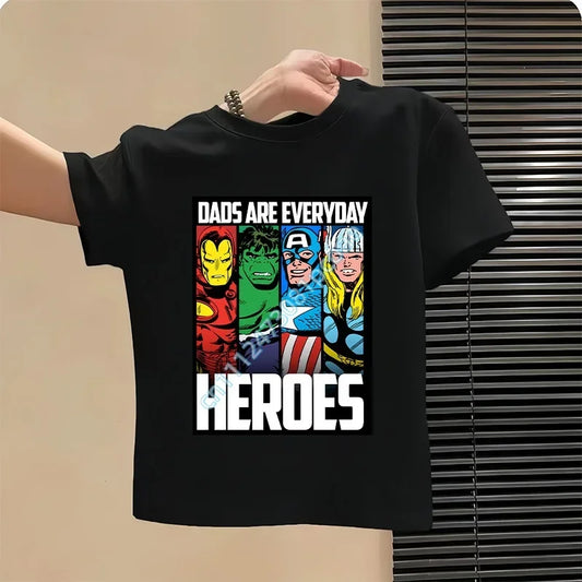 Camiseta infantil de Los Vengadores - Diseño Heroes Negro