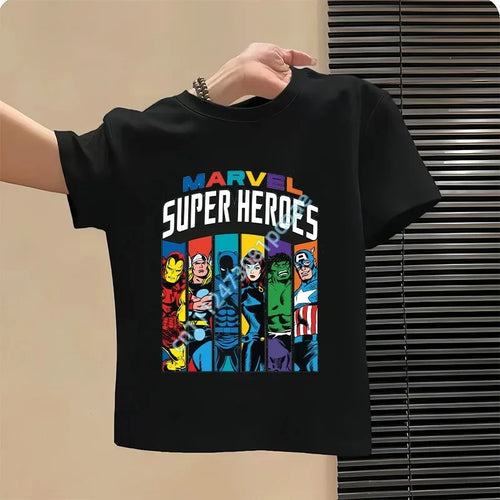 T-Shirt Enfant Avengers Super Heroes Portraits - Noir