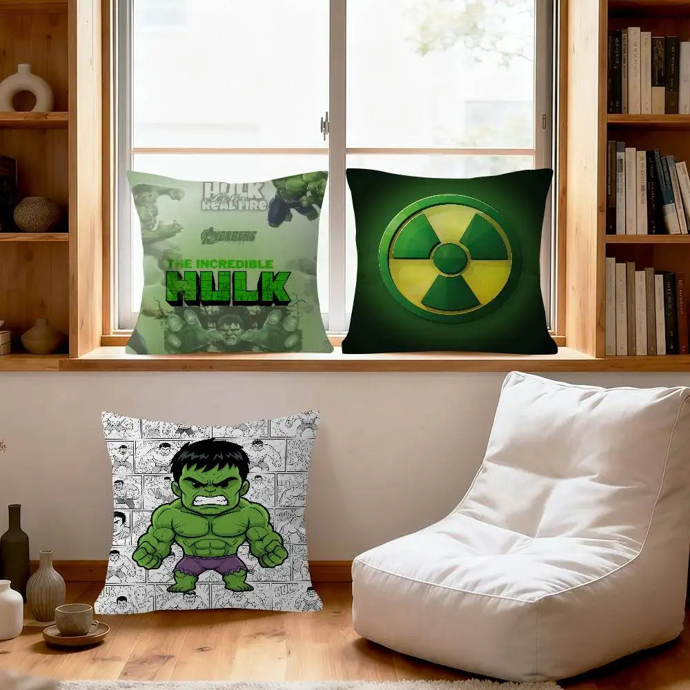Housse de Coussin Hulk - Chibi Fond Comics
