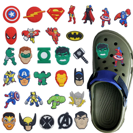 Charms Avengers Superhéroes - Accesorios para Zapatos 30 Piezas