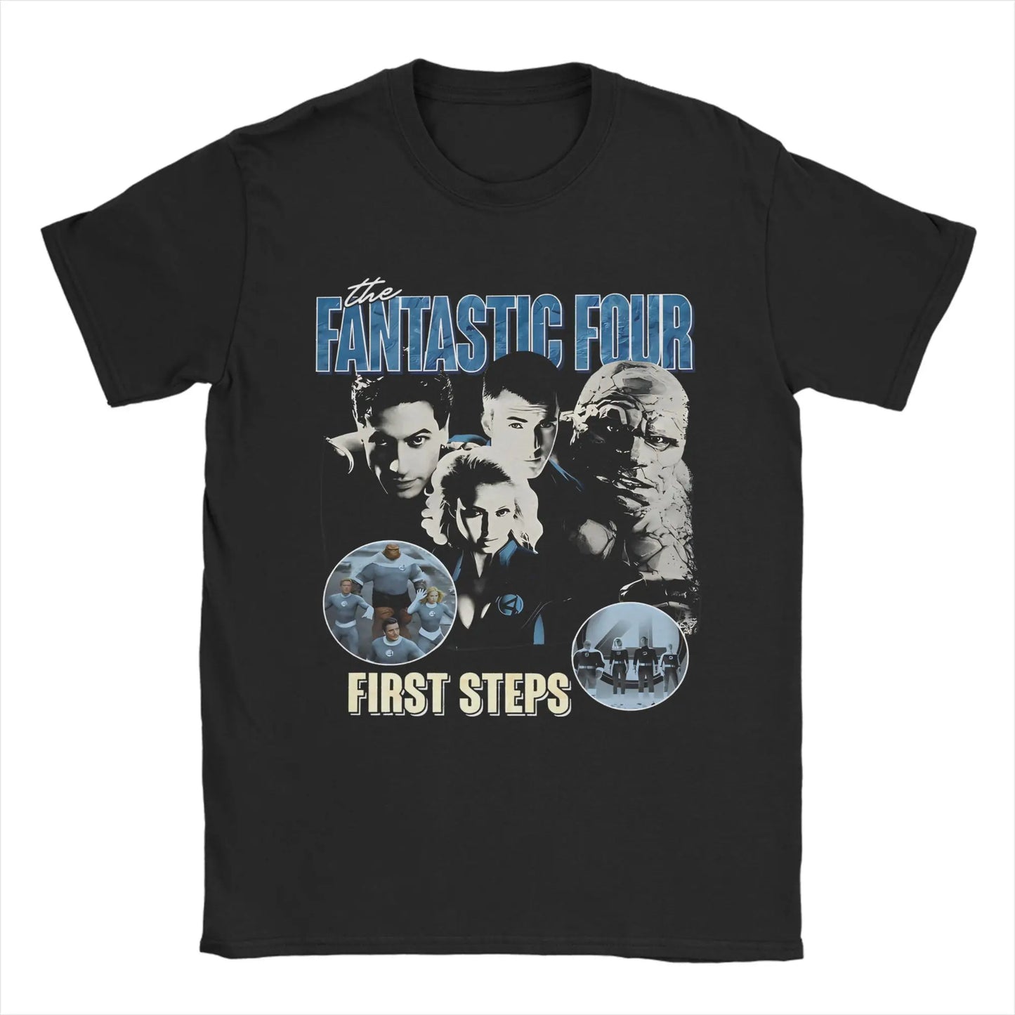 T-Shirt The Fantastic 4 First Steps - Poster Rétro Bleu Unisexe