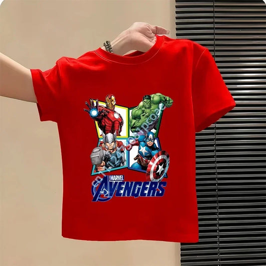 Camiseta Niño Los Vengadores - Diseño Escudo Capitán América Roja