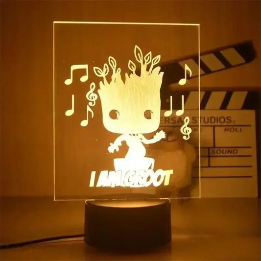 Lámpara LED Avengers Groot - Música 3D 18cm