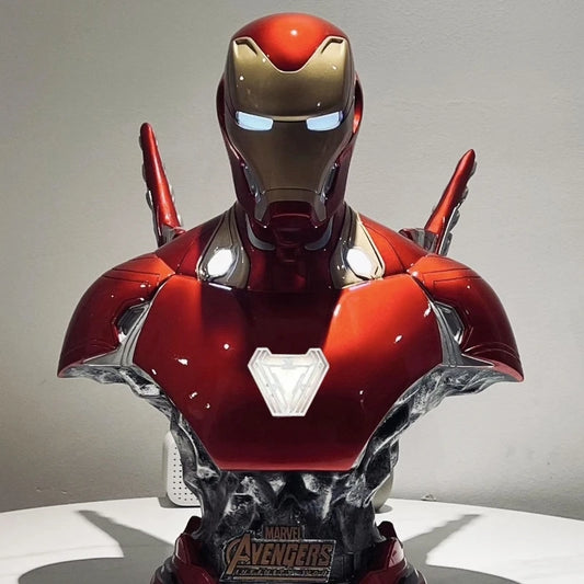 Buste Résine Lumineux Iron Man MK50 - Socle Marbré Noir