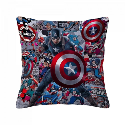 Housse de Coussin Captain America - Montage Collage Bouclier