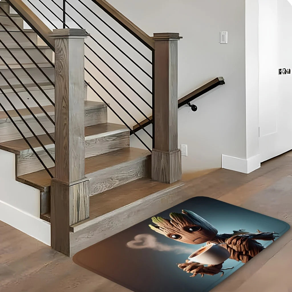Tapis de bain antidérapant Groot Marvel avec motif 3D