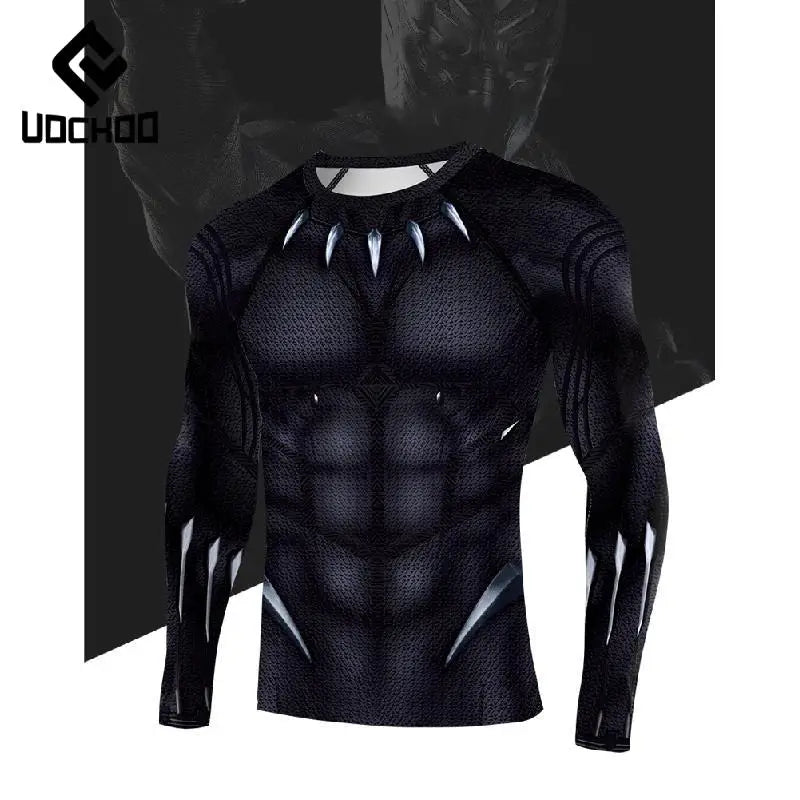 T-Shirt de Compression Black Panther - Design Griffes Écailles
