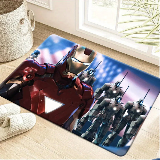 Alfombra Marvel Avengers - Diseño Equipo Marcha Roja y Azul