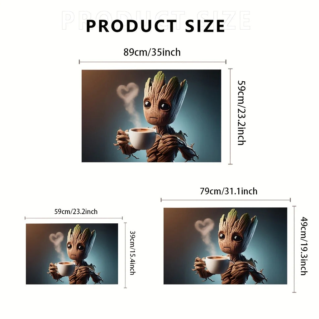 Tapis de bain antidérapant Groot Marvel avec motif 3D