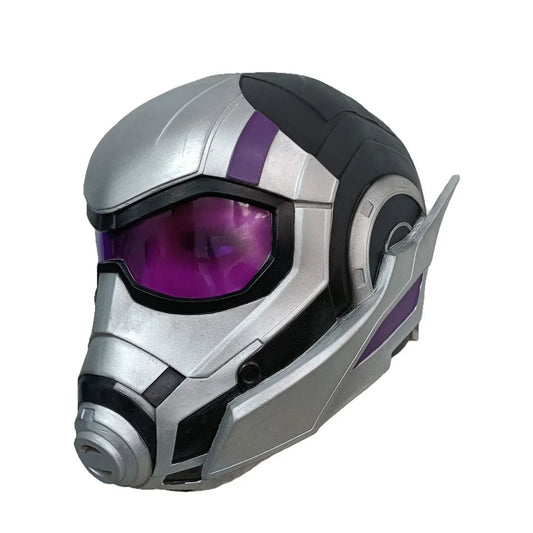 Casco de cosplay de Ant-Man y la Avispa - Plateado y Negro con Visera Morada