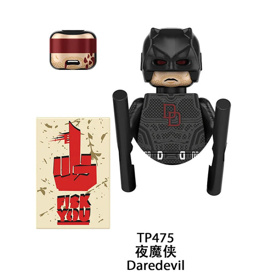 Minifigura de bloques Daredevil - Traje negro Bastones