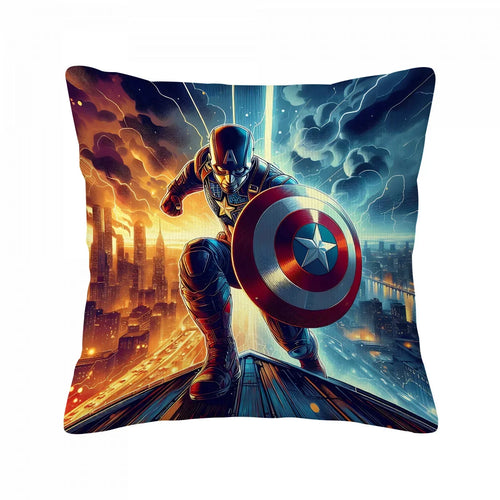Housse de Coussin Captain America - Ville Feu et Orage