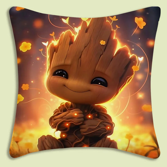 Housse de Coussin Baby Groot - Lucioles Fleurs Dorées Doux