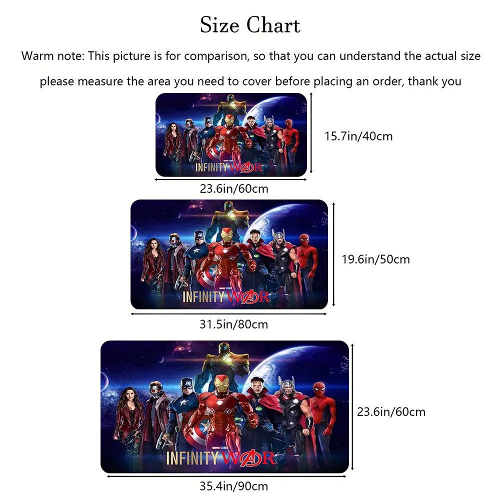 Tapis Marvel Avengers Infinity War - Design Équipe Colorée