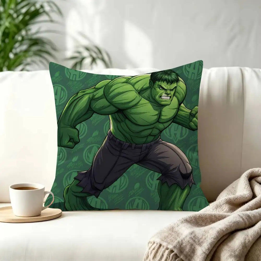 Housse de Coussin Hulk - Pose de Charge Fond Vert