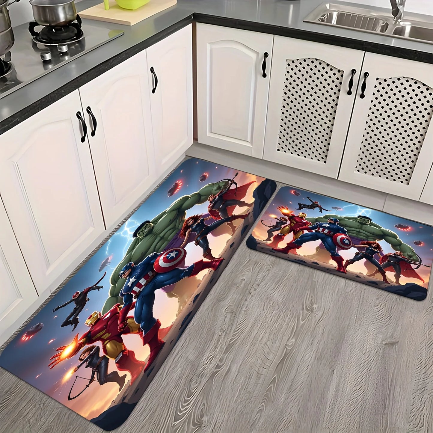 Tapis de Bain Avengers Iron Man - Style Éclaté Abstrait