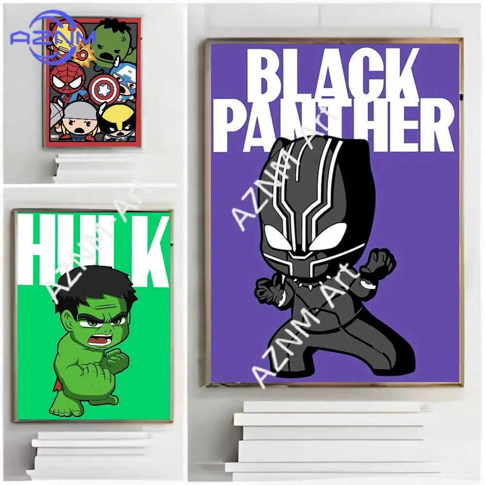 Poster Hulk Bébé - Dessin Animé Fond Vert