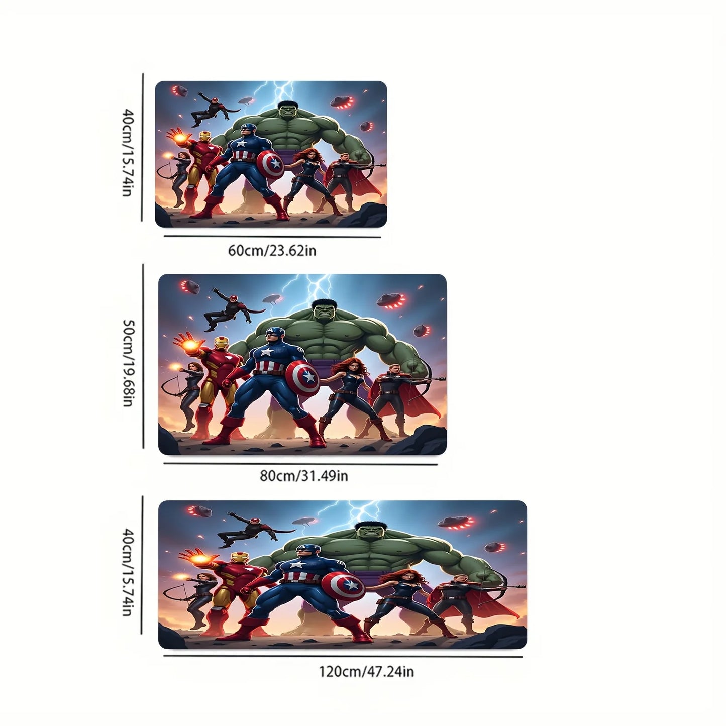 Tapis de Bain Avengers Chibi Spider-Man Captain America - Néon Coloré