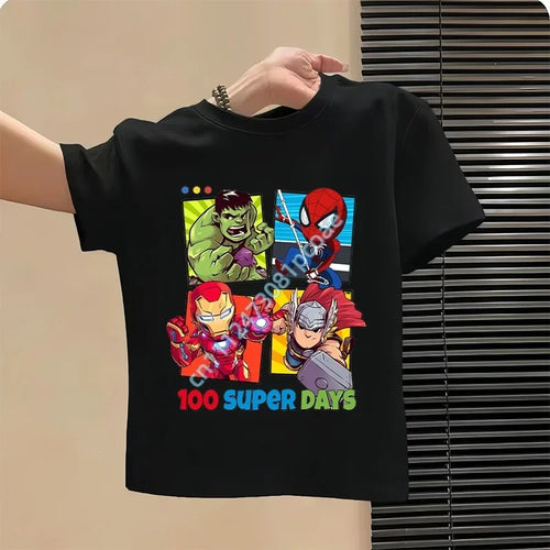 T-Shirt Enfant Avengers 100 Super Days - Noir