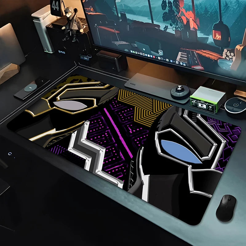 Tapis de Souris XXL Gaming Black Panther - Noir Monochrome Bureau