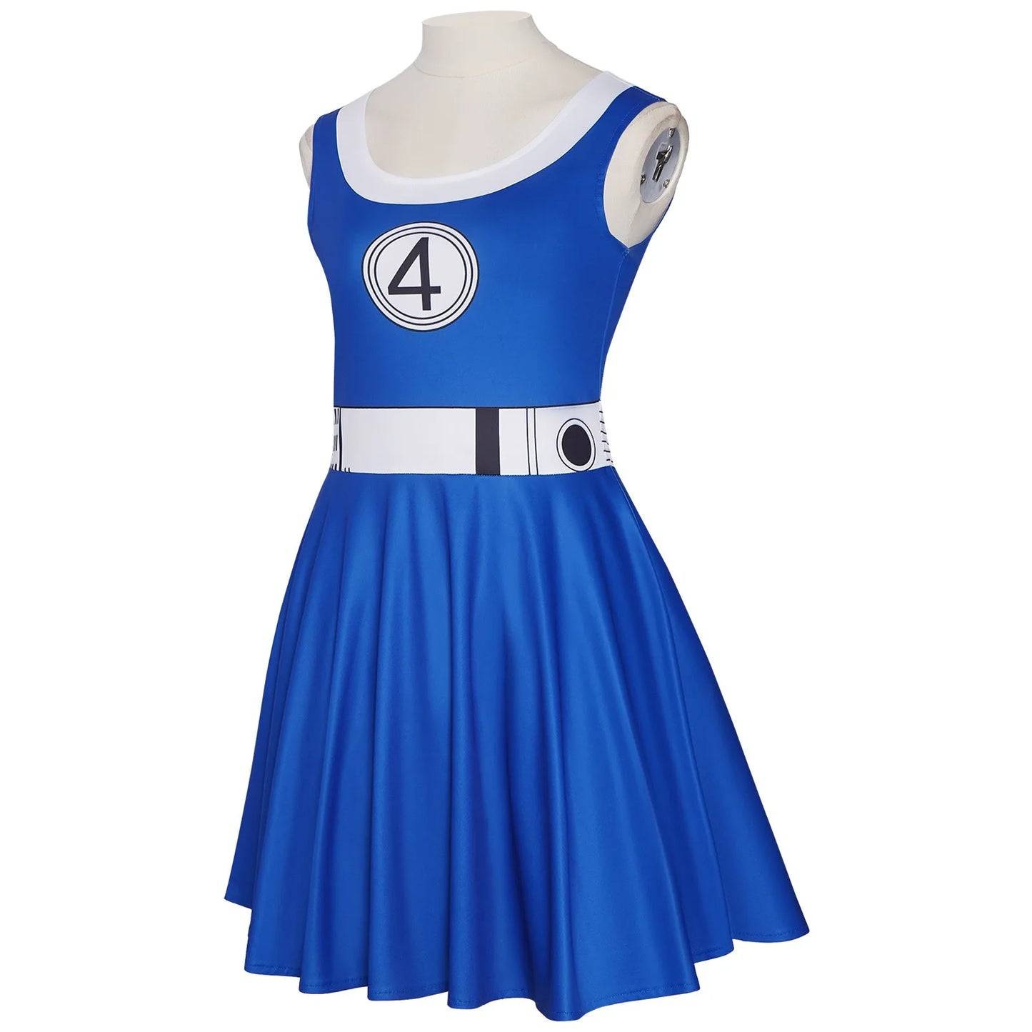 Déguisement Fantastic Four Invisible Woman - Robe Bleue avec Logo 4