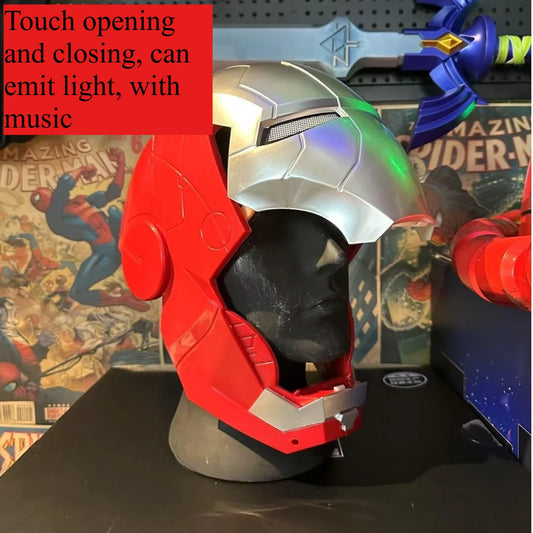 Déguisement Iron Man Jarvis - Casque Argenté et Rouge avec Effet Lumineux