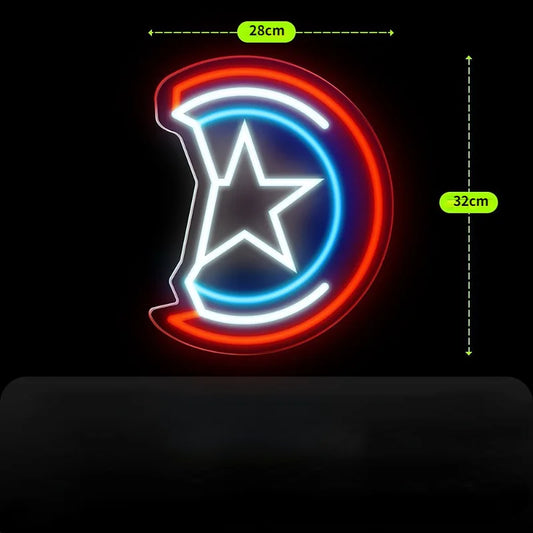 Néon LED Avengers Captain America - Bouclier Profil