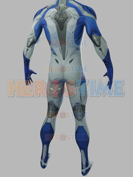 Déguisement Fantastic Four Mister Fantastic pour Femme - Combinaison Bleue et Grise Effet Armure