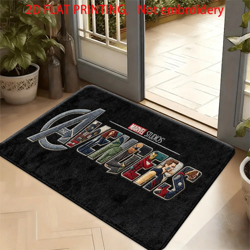 Tapis Marvel Avengers - Design Logo Noir et Blanc