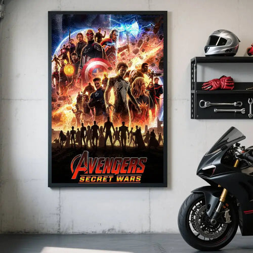 Affiche Avengers Secret Wars - Design Explosion Cosmique Équipe