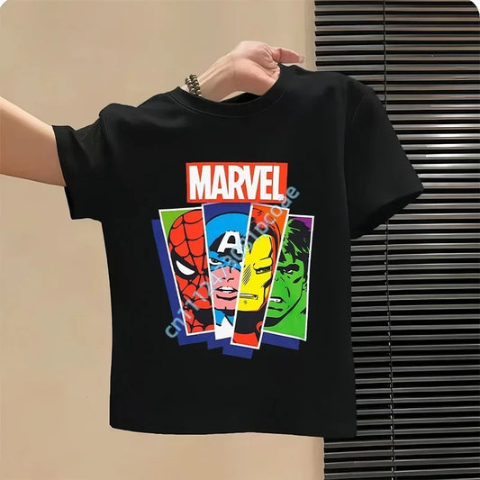 T-Shirt Enfant Avengers Marvel Bandes Portraits - Noir