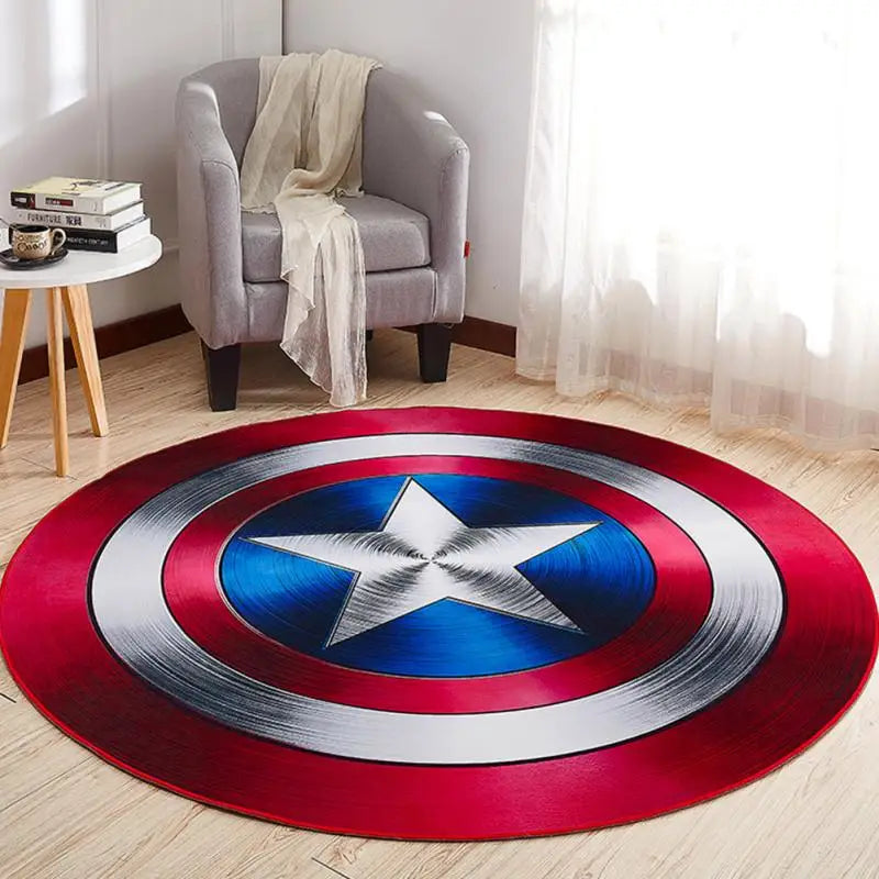 Tapis Rond Avengers Captain America - Bouclier Métal Brossé