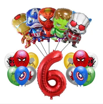 Décoration Anniversaire Avengers - Ballon Chiffre 6