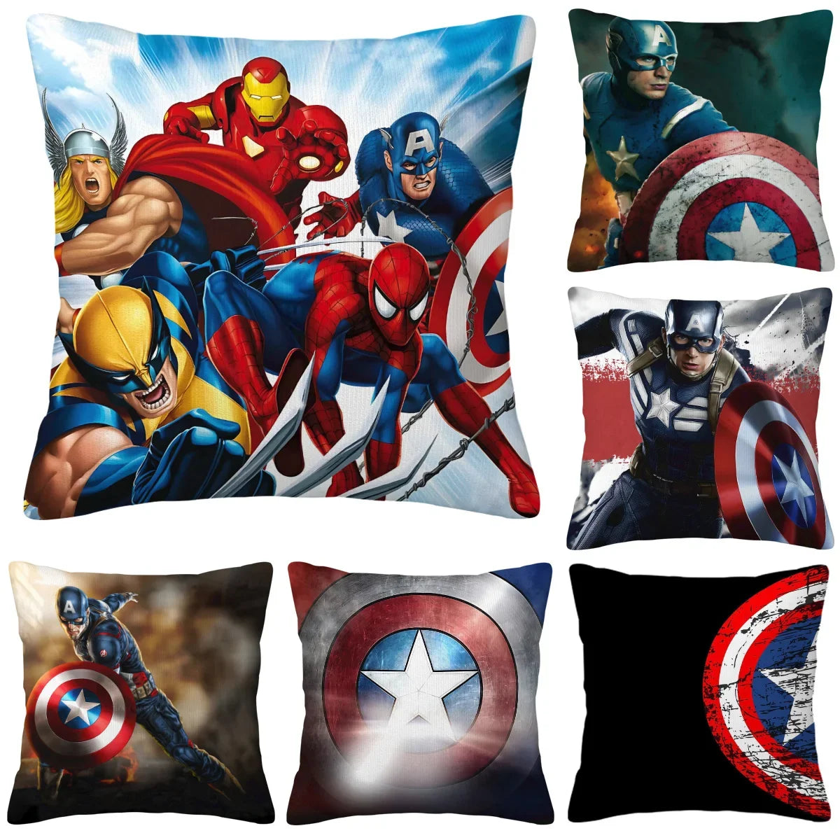 Housse de Coussin Avengers Groupe - Captain America vs Flash