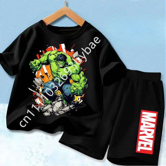 Camiseta de los Vengadores Hulk para niño - Conjunto totalmente negro