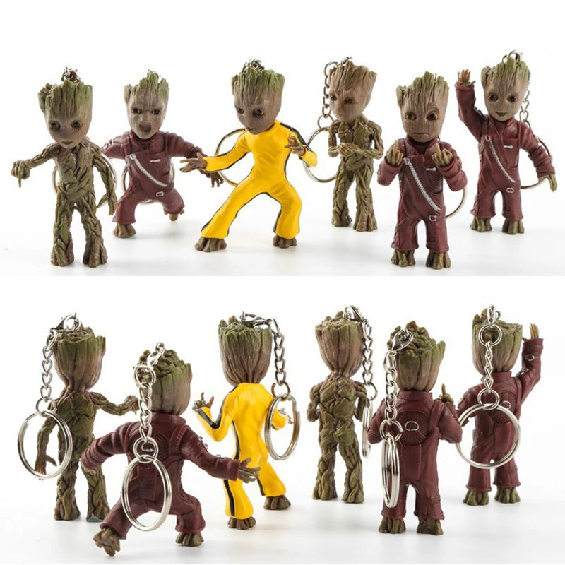 Porte-Clés Baby Groot Figurine 3D - Costumes Variés Collection