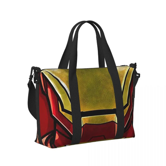 Bolso Tote Iron Man - Diseño Máscara Roja Dorada Tamaño Grande