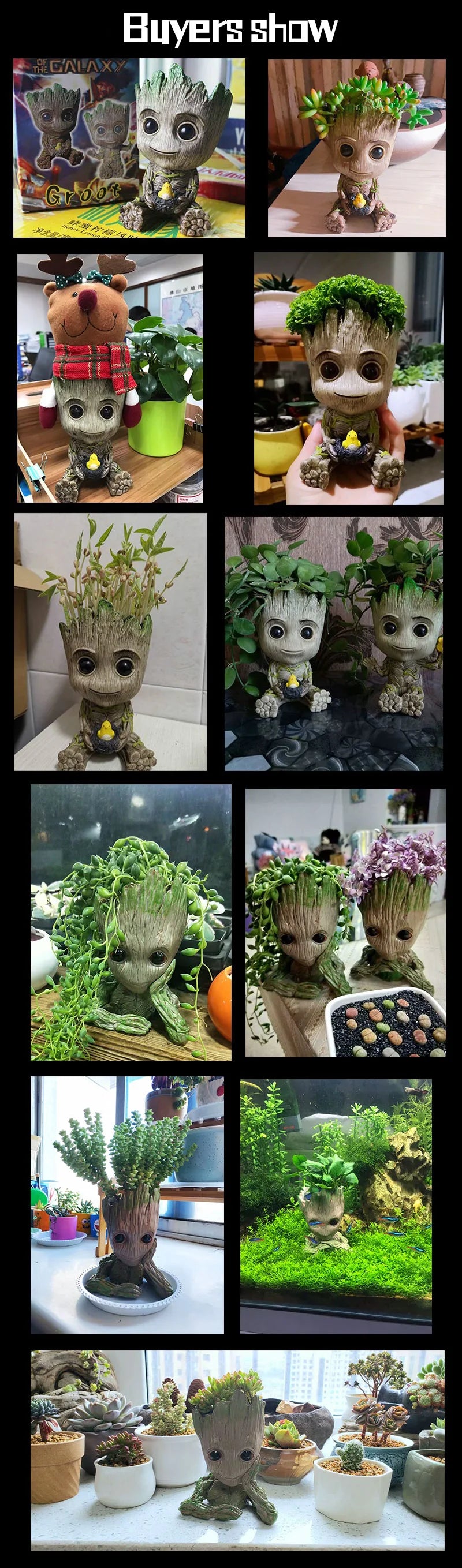 Pot à Plantes Baby Groot - Porte-Crayons Multi-Poses Rangement